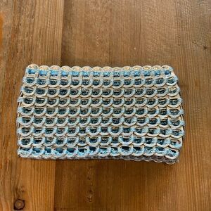 Escama Brazil Pop Tab Clutch Baby Blue NWOT